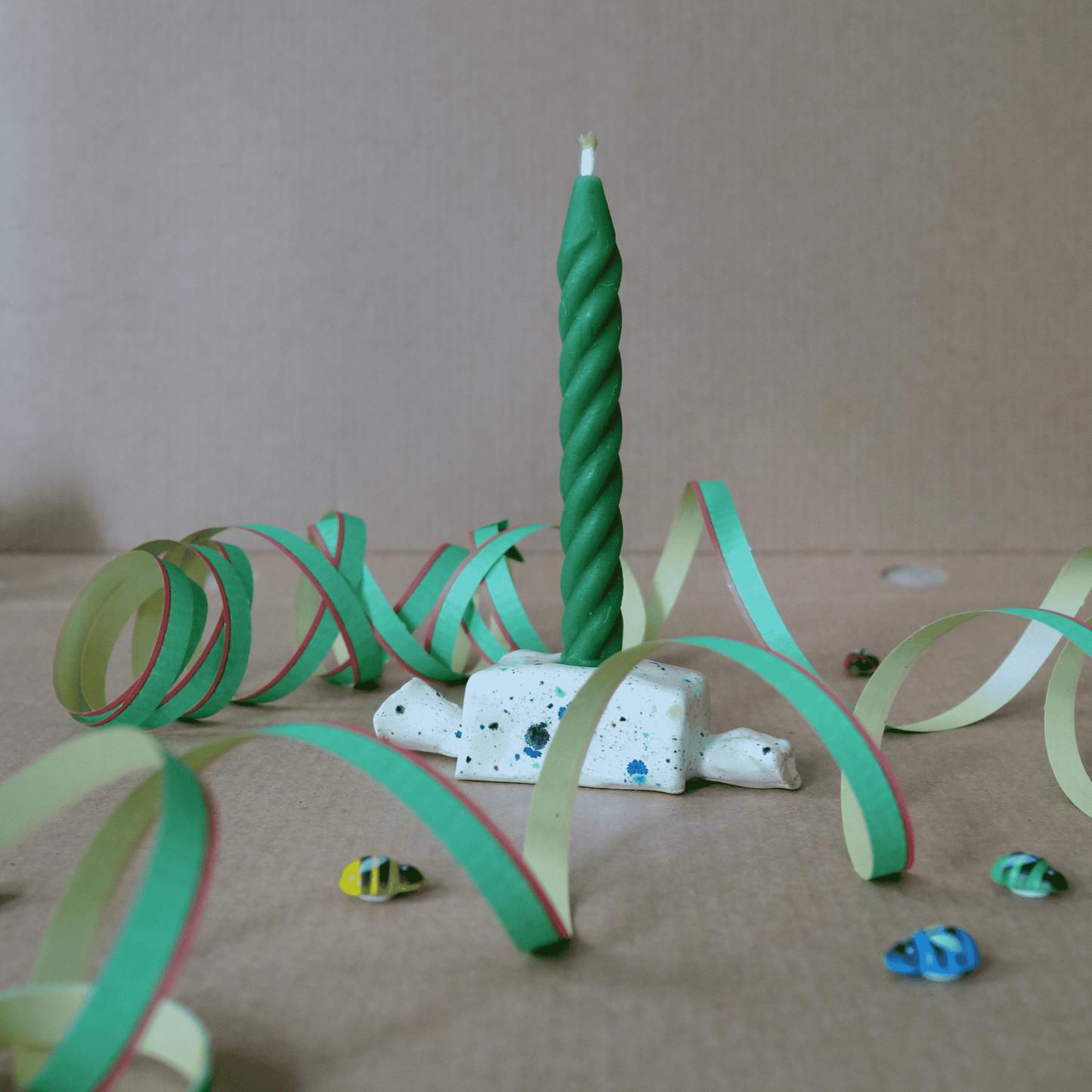Bienenwachskerze Geburtstagskerze in grün
